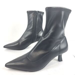 Abound Erinn Women's  Black Faux Leather Sleek Bootie Pointed Toe Size 6.5
